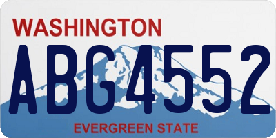 WA license plate ABG4552