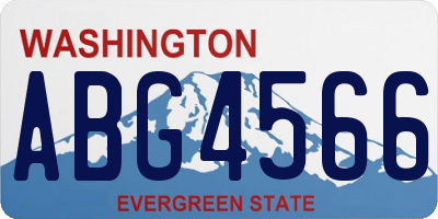 WA license plate ABG4566
