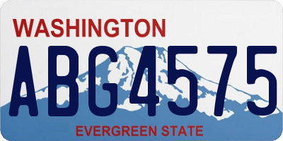 WA license plate ABG4575