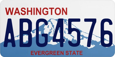 WA license plate ABG4576