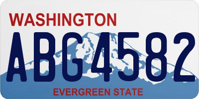 WA license plate ABG4582