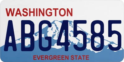 WA license plate ABG4585