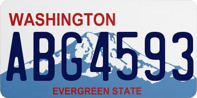 WA license plate ABG4593