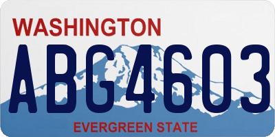 WA license plate ABG4603