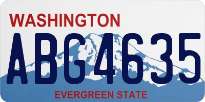 WA license plate ABG4635