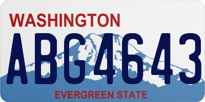 WA license plate ABG4643