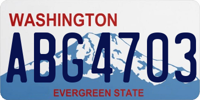 WA license plate ABG4703