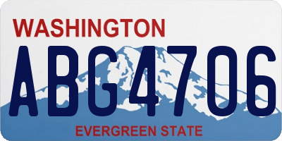 WA license plate ABG4706