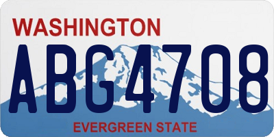 WA license plate ABG4708