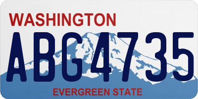 WA license plate ABG4735