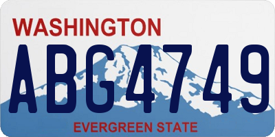 WA license plate ABG4749