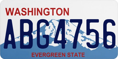 WA license plate ABG4756
