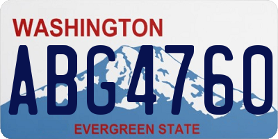 WA license plate ABG4760