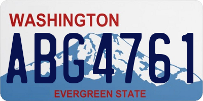 WA license plate ABG4761