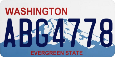 WA license plate ABG4778