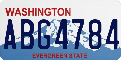 WA license plate ABG4784