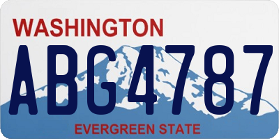 WA license plate ABG4787