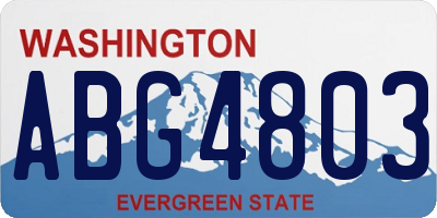 WA license plate ABG4803