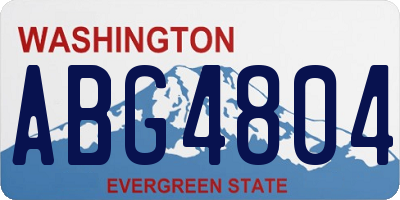 WA license plate ABG4804
