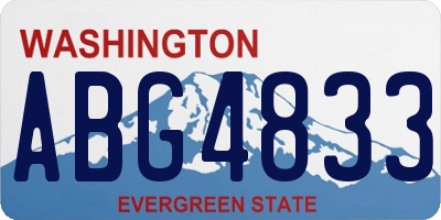 WA license plate ABG4833