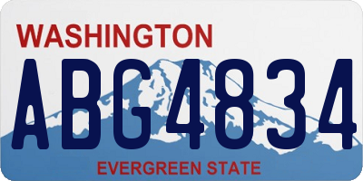 WA license plate ABG4834