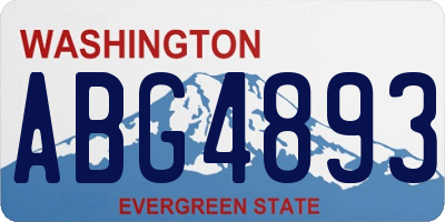 WA license plate ABG4893