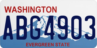WA license plate ABG4903