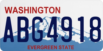 WA license plate ABG4918