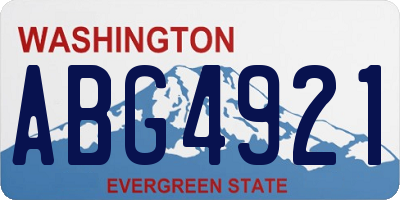 WA license plate ABG4921
