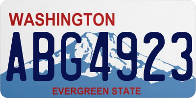 WA license plate ABG4923