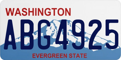 WA license plate ABG4925