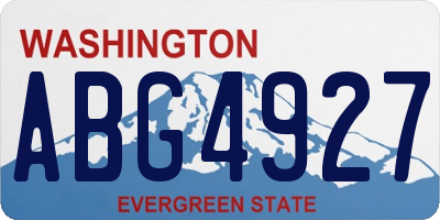 WA license plate ABG4927