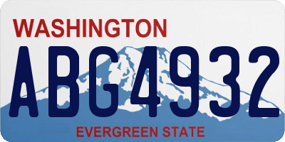 WA license plate ABG4932
