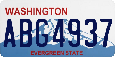 WA license plate ABG4937