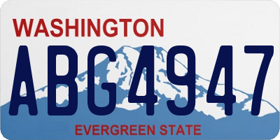 WA license plate ABG4947