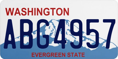 WA license plate ABG4957