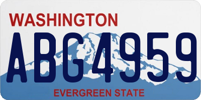 WA license plate ABG4959