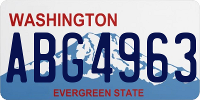 WA license plate ABG4963