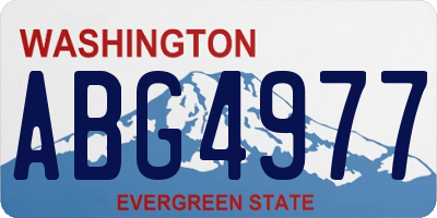 WA license plate ABG4977