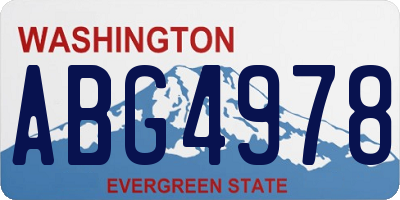 WA license plate ABG4978