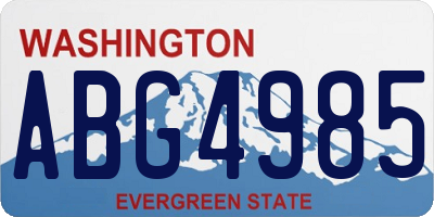 WA license plate ABG4985