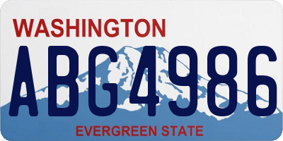 WA license plate ABG4986