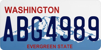WA license plate ABG4989