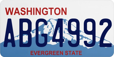WA license plate ABG4992