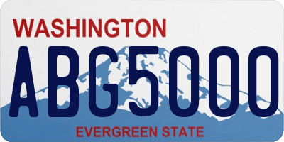 WA license plate ABG5000