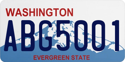 WA license plate ABG5001