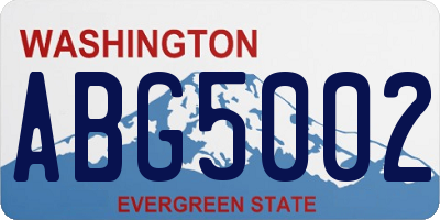 WA license plate ABG5002