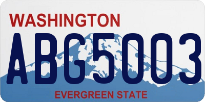 WA license plate ABG5003