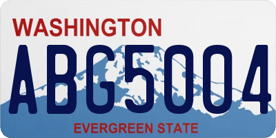 WA license plate ABG5004