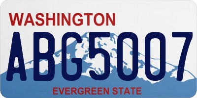WA license plate ABG5007